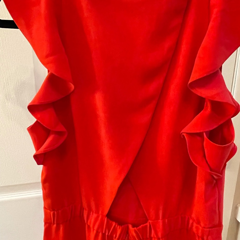 Red Jcrew Pantsuit/Jumpsuit With Flutter Sleeves. - image 3